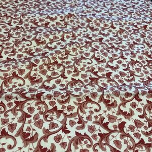 Waverly Kerry Cotton Fabric Floral Upholstery Drapery 1 Yard Multi Red Cream